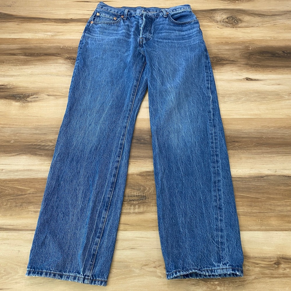 Levi's 501 '90s Jeans 28 High Rise Straight Leg Blue Cotton Denim Waterless